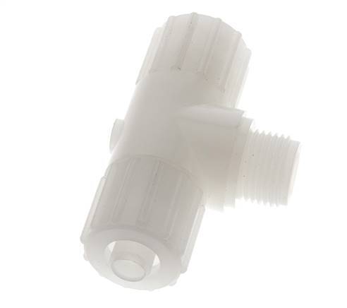 15x9mm & G1/2'' PVDF T-Shape Tee Compression Fitting with Male Threads 10 bar PVC and PA