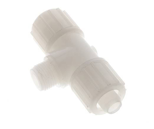 20x13mm & G1/2'' PVDF T-Shape Tee Compression Fitting with Male Threads 10 bar PVC and PA
