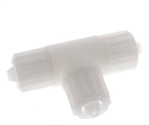 12x6mm PVDF T-Shape Tee Compression Fitting 10 bar PVC and PA