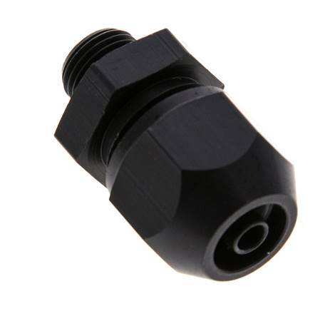 7x4mm & G1/8'' Aluminum Straight Compression Fitting with Male Threads 10 bar PVC and PA