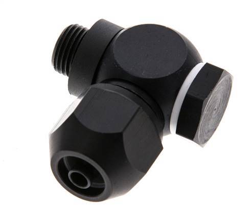 7x4mm & G1/8'' Aluminum Elbow Compression Fitting with Male Threads 10 bar PVC and PA