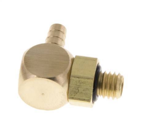 3 mm & M5 Brass Elbow Hose Barb with Male Threads NBR Rotatable [2 Pieces]