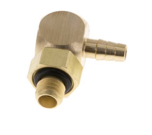 3 mm & M5 Brass Elbow Hose Barb with Male Threads NBR Rotatable [2 Pieces]