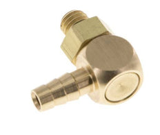 4 mm & M5 Brass Elbow Hose Barb with Male Threads NBR Rotatable [2 Pieces]