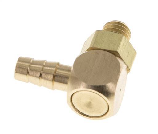4 mm & M5 Brass Elbow Hose Barb with Male Threads NBR Rotatable [2 Pieces]