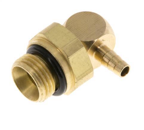 3 mm & G1/8'' Brass Elbow Hose Barb with Male Threads NBR Rotatable [2 Pieces]