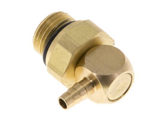 3 mm & G1/8'' Brass Elbow Hose Barb with Male Threads NBR Rotatable [2 Pieces]