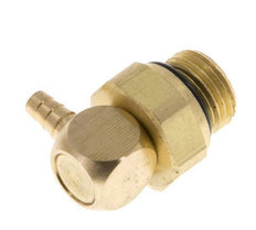 3 mm & G1/8'' Brass Elbow Hose Barb with Male Threads NBR Rotatable [2 Pieces]