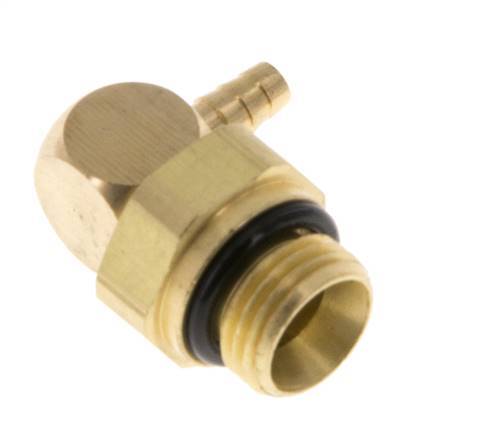 3 mm & G1/8'' Brass Elbow Hose Barb with Male Threads NBR Rotatable [2 Pieces]