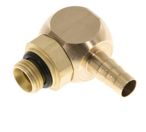 6 mm & G1/8'' Brass Elbow Hose Barb with Male Threads NBR Rotatable [2 Pieces]