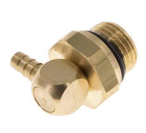 4 mm & G1/4'' Brass Elbow Hose Barb with Male Threads NBR Rotatable