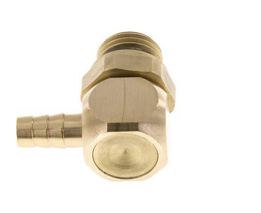 6 mm & G1/4'' Brass Elbow Hose Barb with Male Threads NBR Rotatable