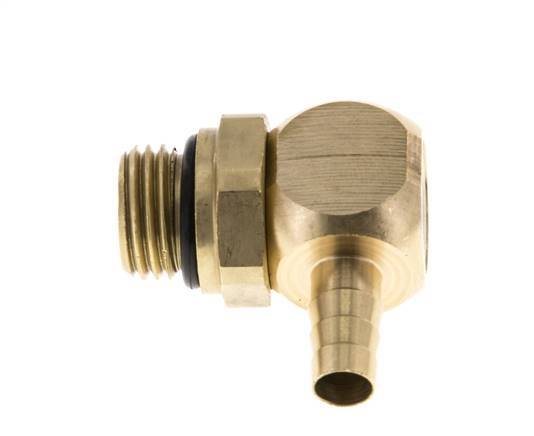 6 mm & G1/4'' Brass Elbow Hose Barb with Male Threads NBR Rotatable