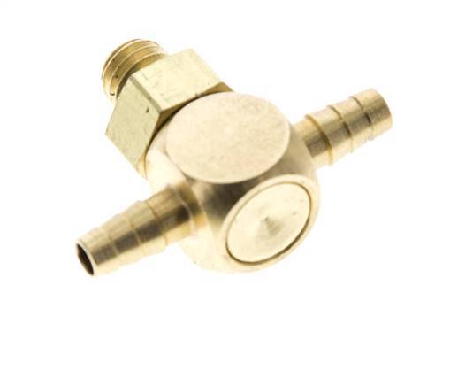 3 mm & M5 Brass Tee Hose Barb with Male Threads NBR