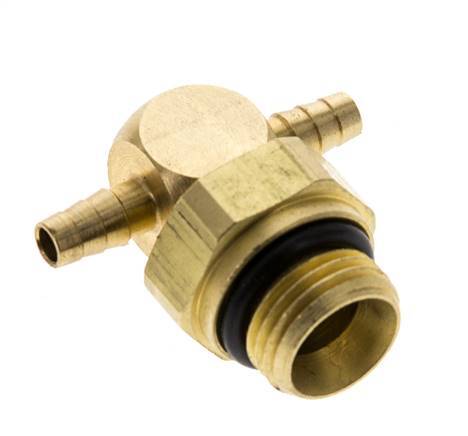 3 mm & G1/8'' Brass Tee Hose Barb with Male Threads NBR