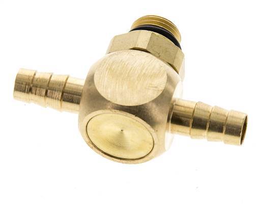6 mm & G1/8'' Brass Tee Hose Barb with Male Threads NBR