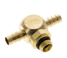 6 mm & G1/8'' Brass Tee Hose Barb with Male Threads NBR