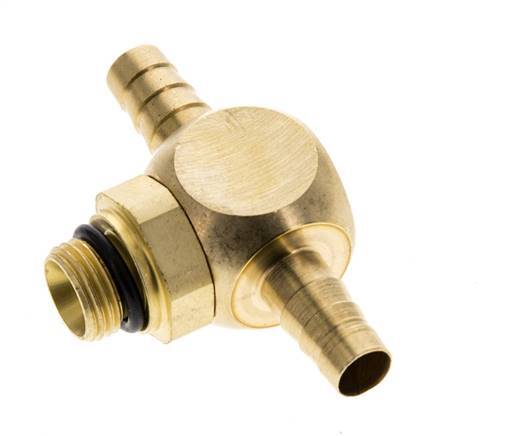 6 mm & G1/8'' Brass Tee Hose Barb with Male Threads NBR