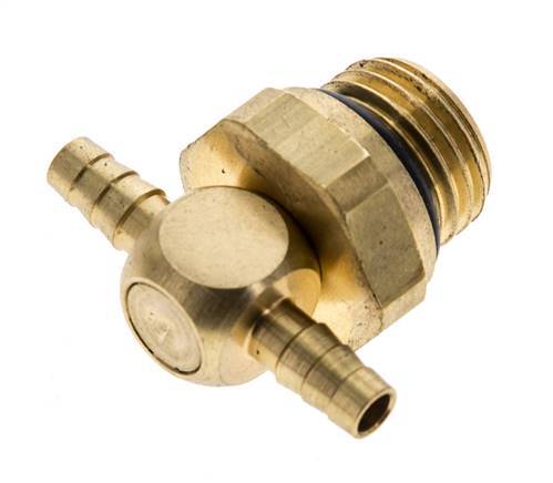 4 mm & G1/4'' Brass Tee Hose Barb with Male Threads NBR