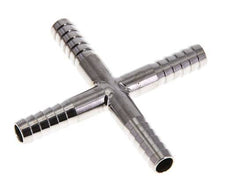 6 mm (1/4'') Stainless Steel 1.4301 Cross Hose Connector