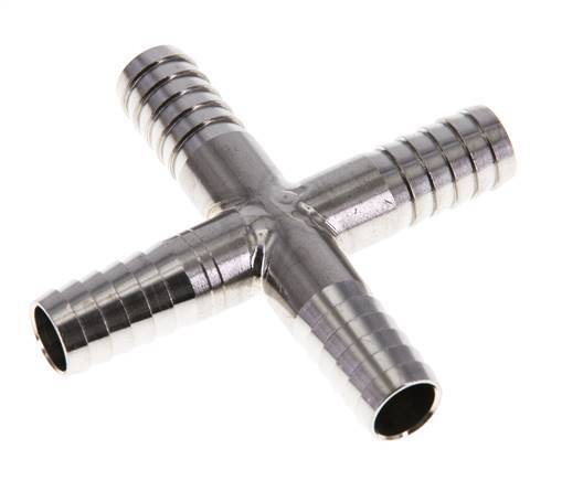 9 mm (3/8'') Stainless Steel 1.4301 Cross Hose Connector