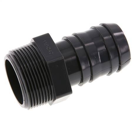 40 mm & G1-1/2'' PVC-U Hose Barb Male 89mm EN 1452-3