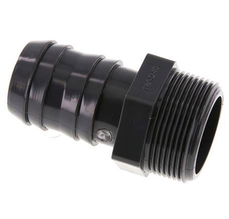 40 mm & G1-1/2'' PVC-U Hose Barb Male 89mm EN 1452-3