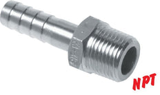 13 mm (1/2'') & 1/2''NPT Stainless Steel 1.4408 Hose Barb Male [2 Pieces]