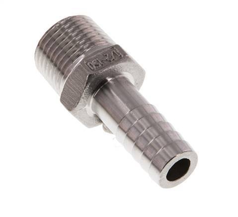 13 mm (1/2'') & 1/2''NPT Stainless Steel 1.4408 Hose Barb Male [2 Pieces]