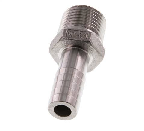 13 mm (1/2'') & 1/2''NPT Stainless Steel 1.4408 Hose Barb Male [2 Pieces]