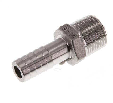 13 mm (1/2'') & 1/2''NPT Stainless Steel 1.4408 Hose Barb Male [2 Pieces]