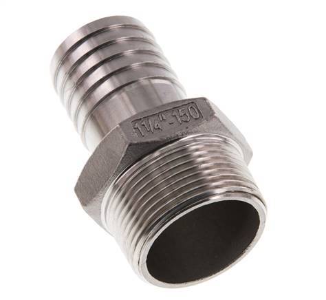 32 mm (1-1/4'') & 1-1/4''NPT Stainless Steel 1.4408 Hose Barb Male
