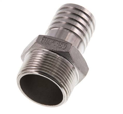 32 mm (1-1/4'') & 1-1/4''NPT Stainless Steel 1.4408 Hose Barb Male