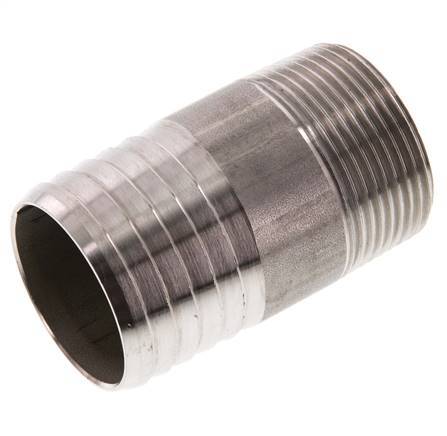 40 mm & R1-1/4'' Stainless Steel 1.4571 Hose Barb Male 70mm