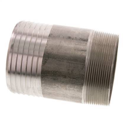 90 mm (3-1/2'') & R3'' Stainless Steel 1.4571 Hose Barb Male 120mm