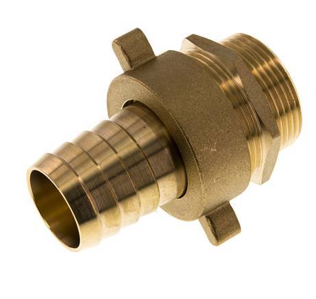 32 mm (1-1/4'') & G1-1/4'' Brass Hose Barb Male Flat Sealing NBR Wing Nut