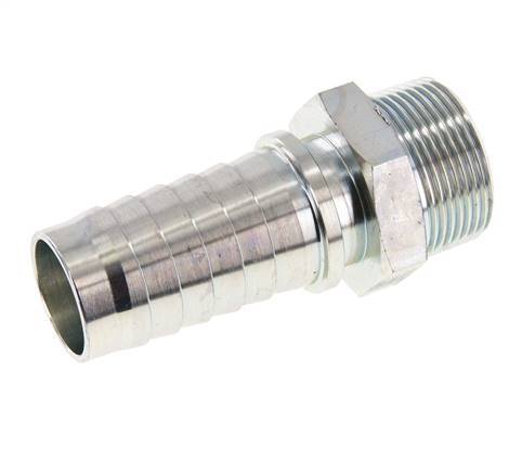 32x48 mm & R1-1/4'' zink plated Steel Hose Pillar with Male Threads DIN EN 14423