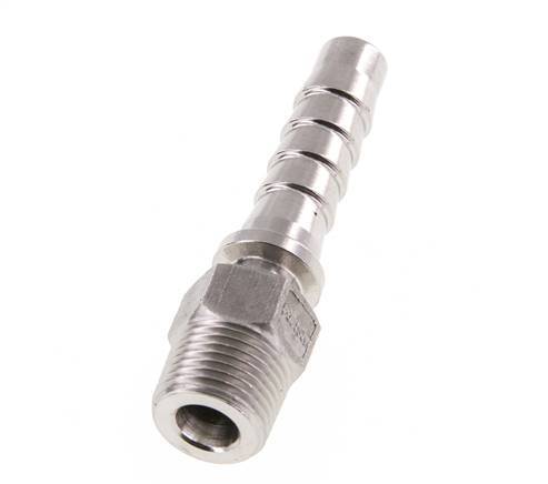 13x25 mm & R1/2'' Stainless Steel 1.4301 Hose Pillar with Male Threads DIN EN 14423