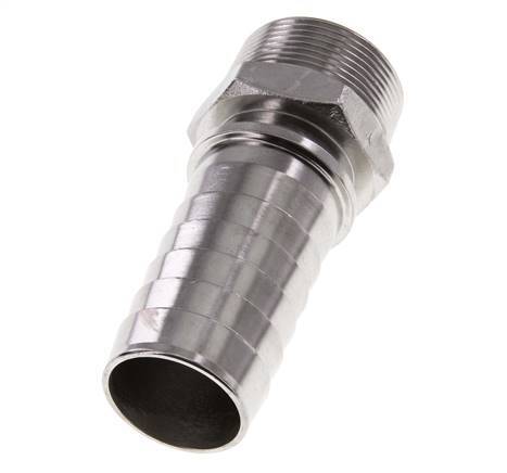 38x54 mm & R1-1/2'' Stainless Steel 1.4301 Hose Pillar with Male Threads DIN EN 14423