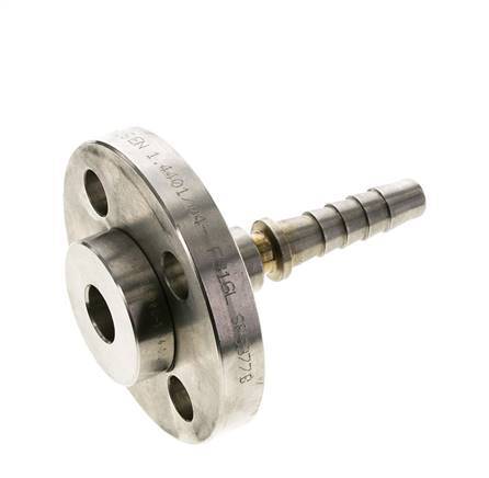 13x25 mm Stainless Steel 1.4401 Hose Pillar with Turnable Flange PN 10/16/25/40 DIN EN 14423 / DIN 2826