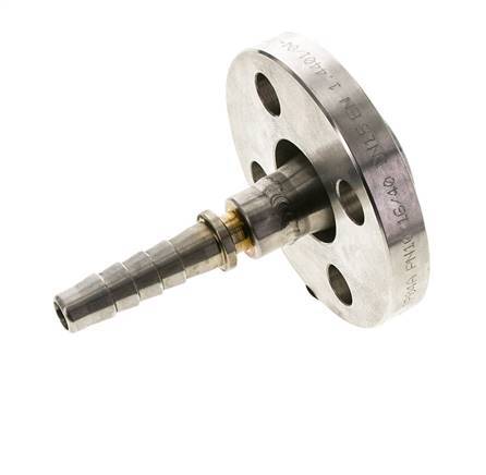 13x25 mm Stainless Steel 1.4401 Hose Pillar with Turnable Flange PN 10/16/25/40 DIN EN 14423 / DIN 2826