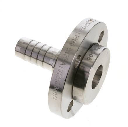 25x40 mm Stainless Steel 1.4401 Hose Pillar with Turnable Flange PN 10/16/25/40 DIN EN 14423 / DIN 2826