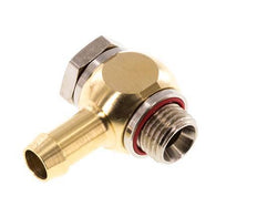 9 mm (3/8'') & G1/4'' Brass Elbow Hose Barb with Male Threads Elastomer Rotatable
