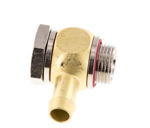 9 mm (3/8'') & G3/8'' Brass Elbow Hose Barb with Male Threads Elastomer Rotatable