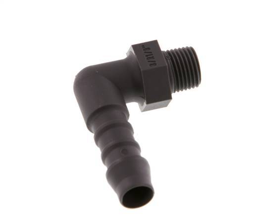 8 mm (5/16'') & R1/8'' PA 6 Elbow Hose Barb with Male Threads [5 Pieces]