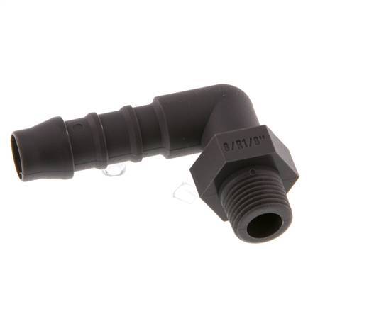 8 mm (5/16'') & R1/8'' PA 6 Elbow Hose Barb with Male Threads [5 Pieces]