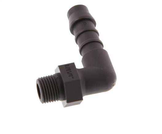 8 mm (5/16'') & R1/8'' PA 6 Elbow Hose Barb with Male Threads [5 Pieces]