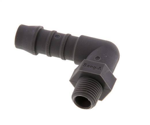 9 mm (3/8'') & R1/8'' PA 6 Elbow Hose Barb with Male Threads [5 Pieces]