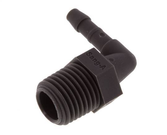 4 mm & R1/4'' PA 6 Elbow Hose Barb with Male Threads [10 Pieces]