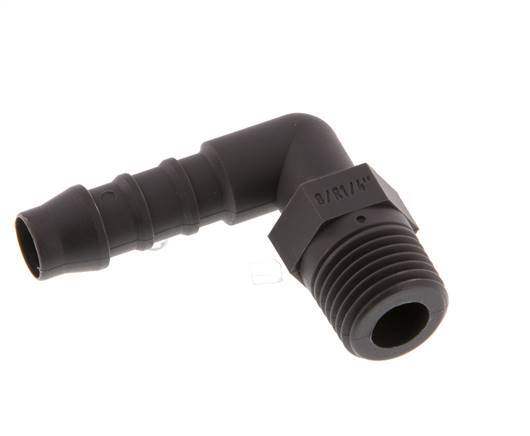 8 mm (5/16'') & R1/4'' PA 6 Elbow Hose Barb with Male Threads [10 Pieces]
